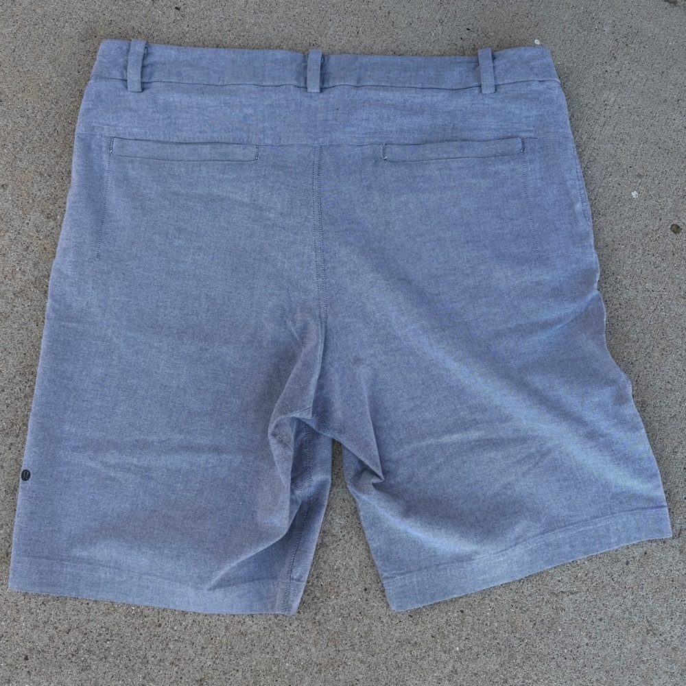 Lululemon Men’s 38 Commission Chino Shorts Qwick Oxford 11” GRAY Cotton Blend‎ - Picture 4 of 9